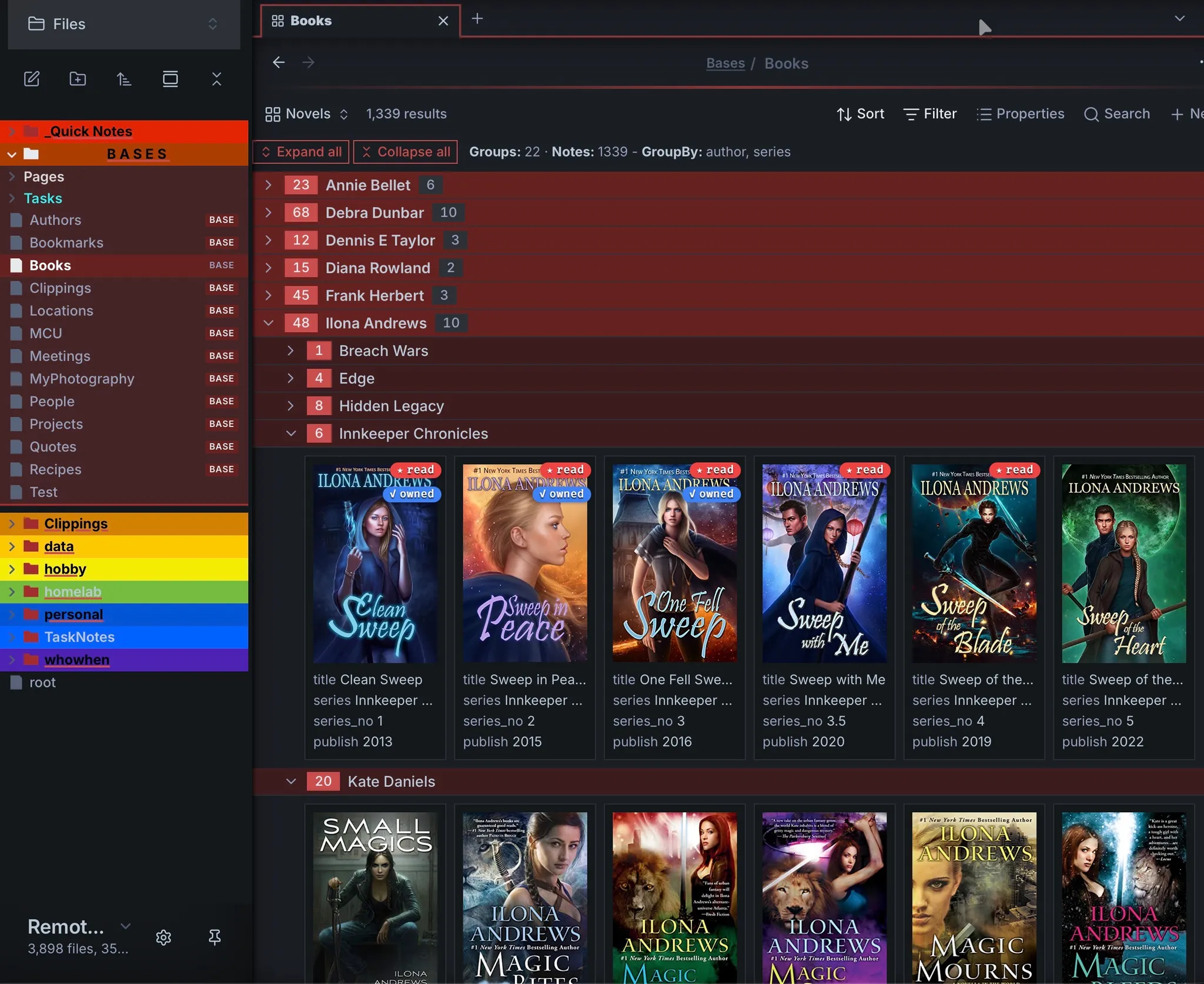 Collapsing Group Table screenshot