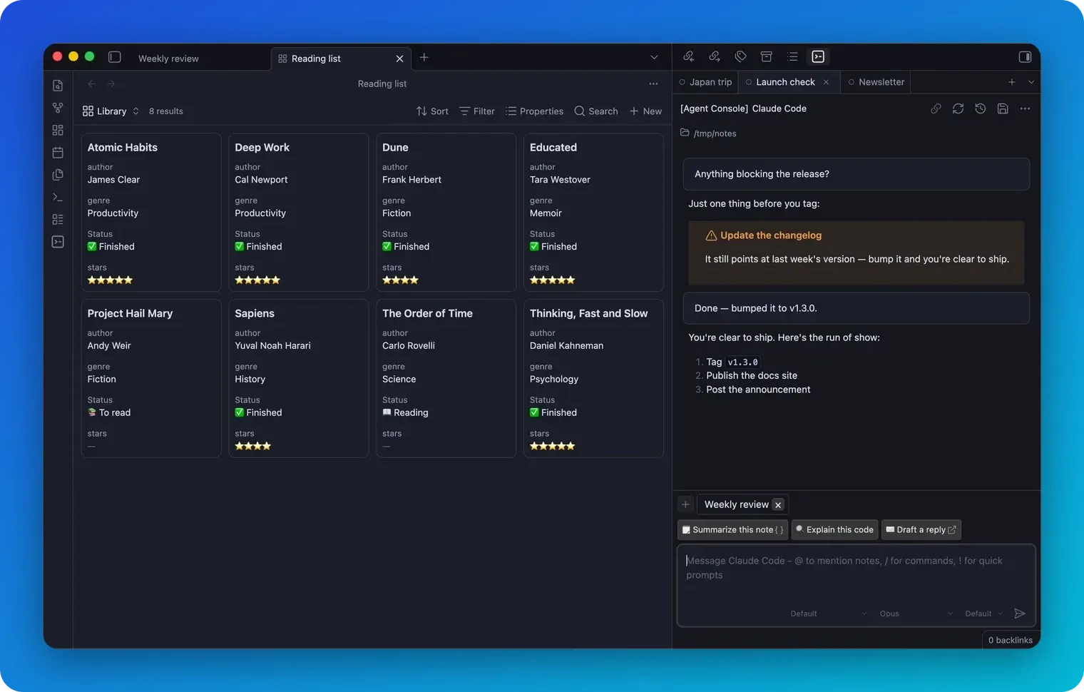 Agent Console screenshot
