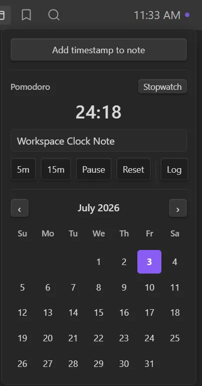 Workspace Clock screenshot