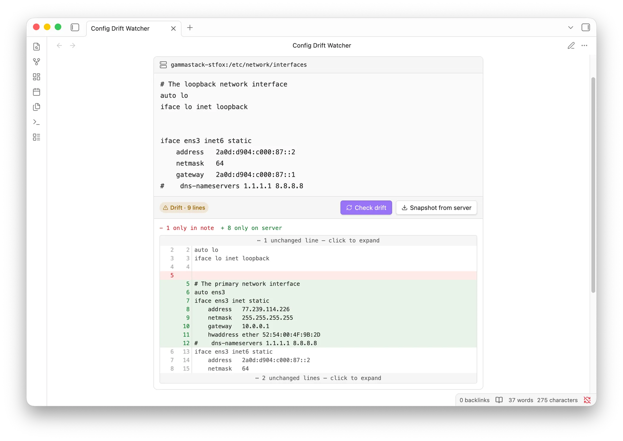 Config Drift Watcher screenshot
