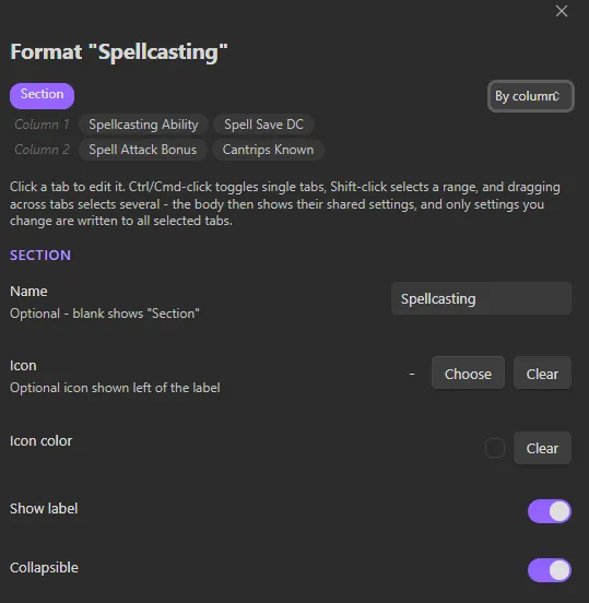 Extended Properties screenshot
