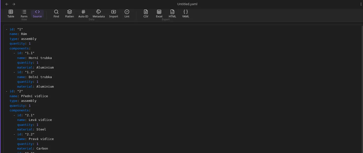 YAML Databases screenshot