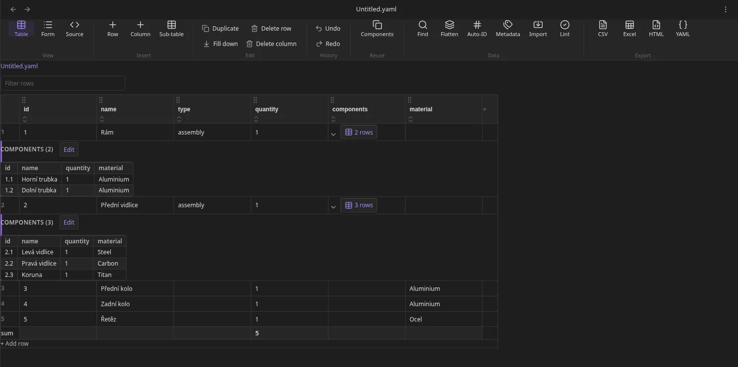 YAML Databases screenshot