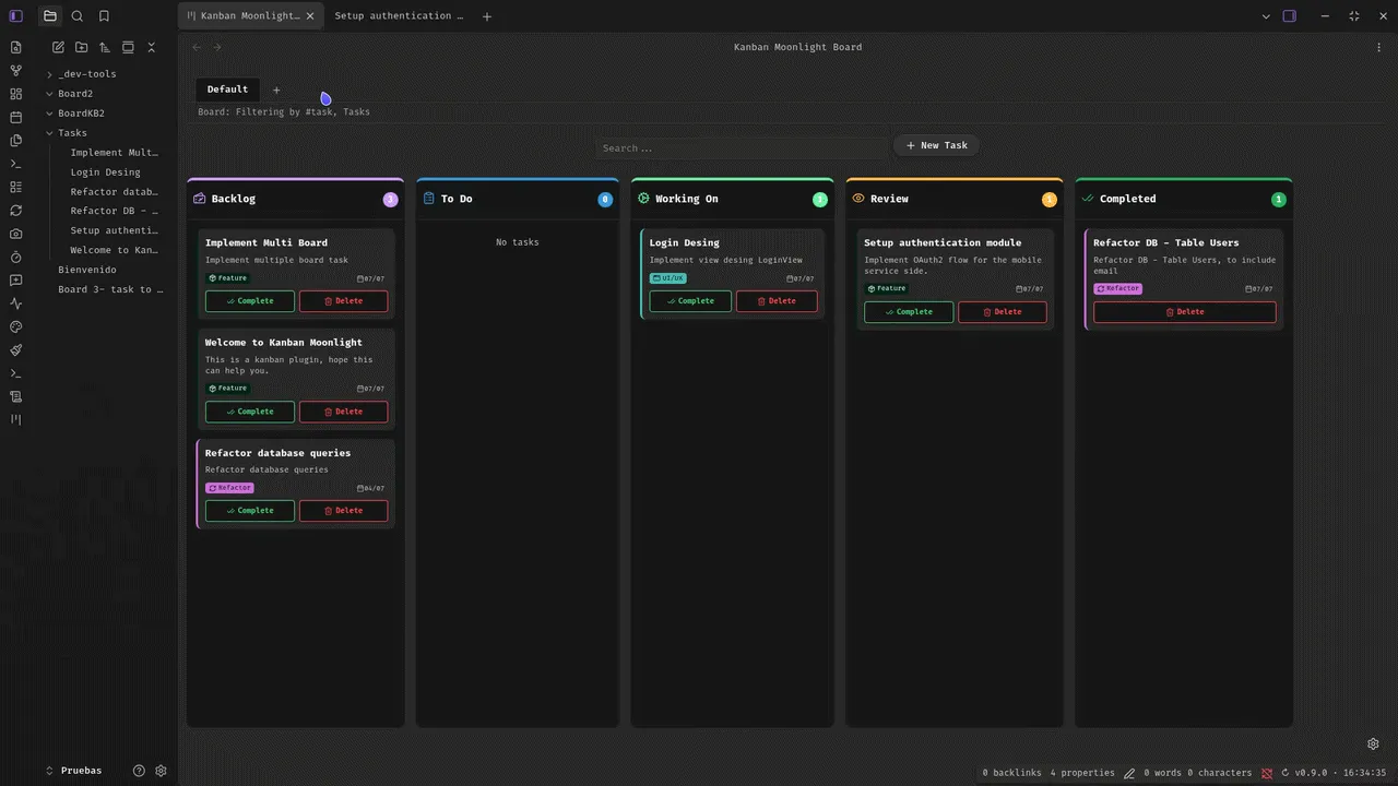 Kanban Moonlight screenshot