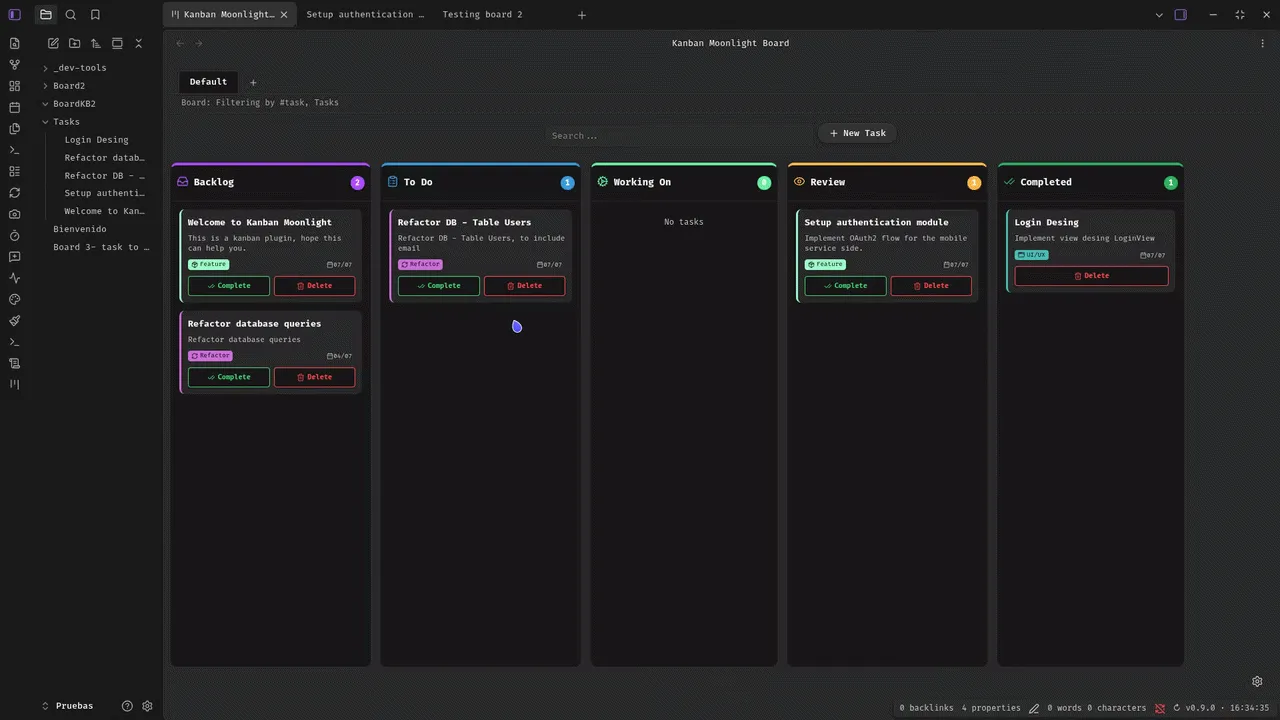 Kanban Moonlight screenshot
