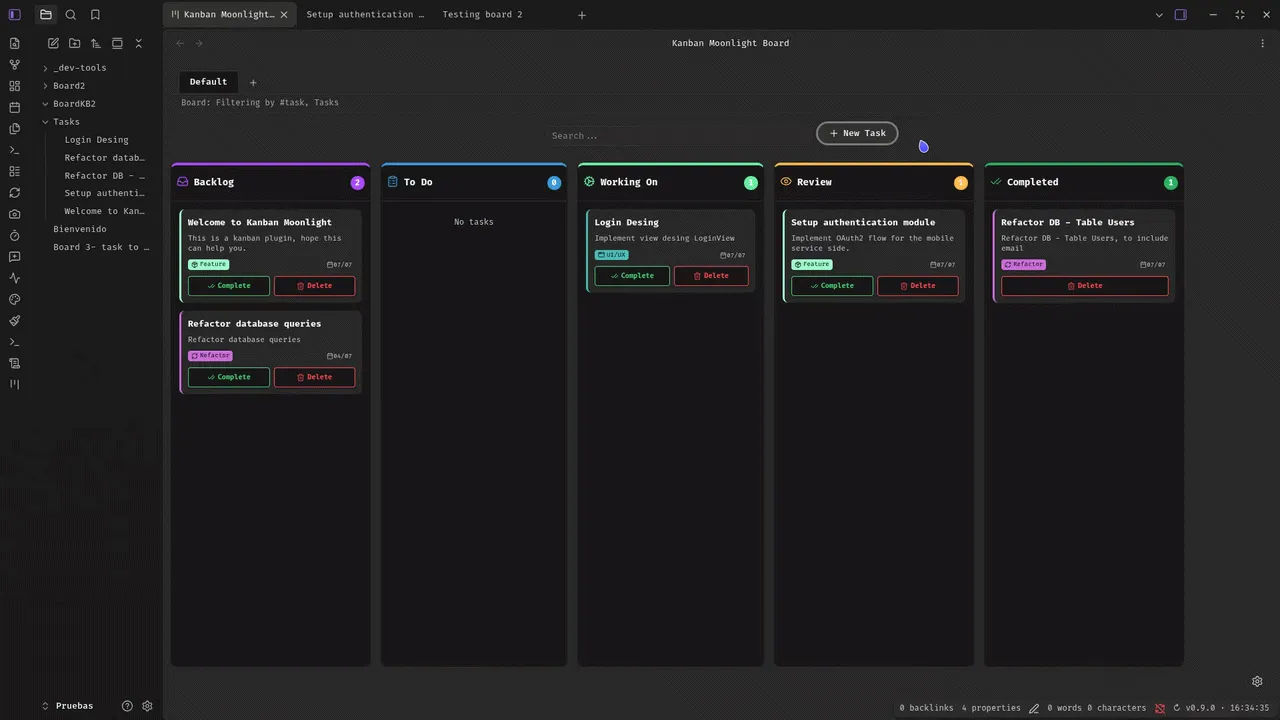 Kanban Moonlight screenshot