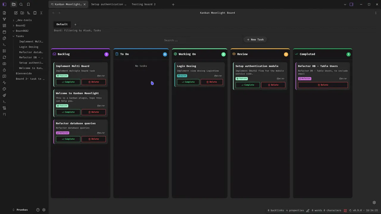 Kanban Moonlight screenshot