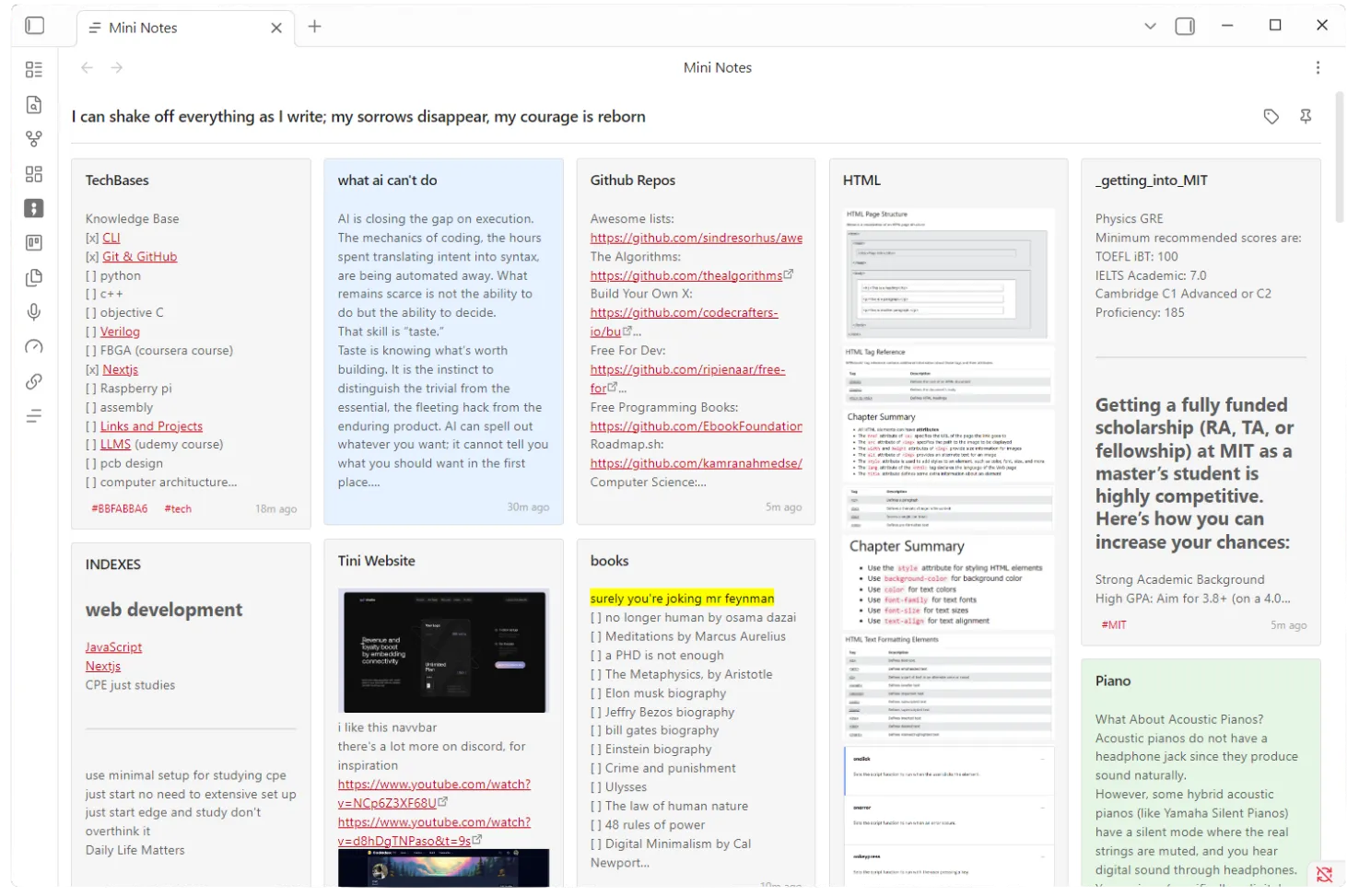 Mini Notes screenshot