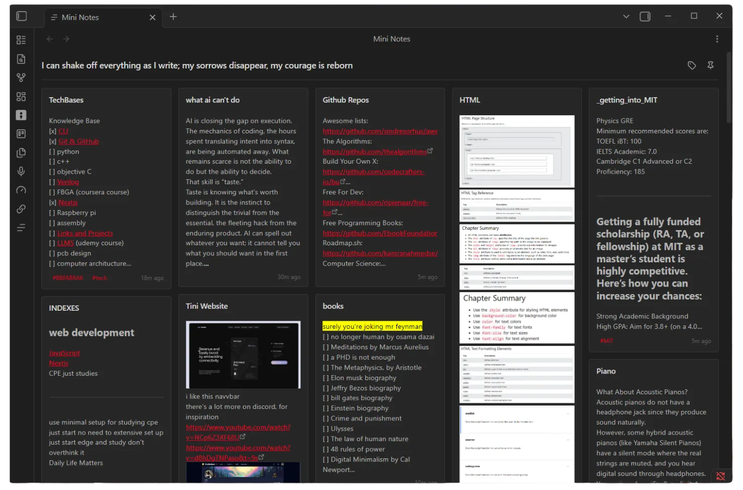 Mini Notes screenshot
