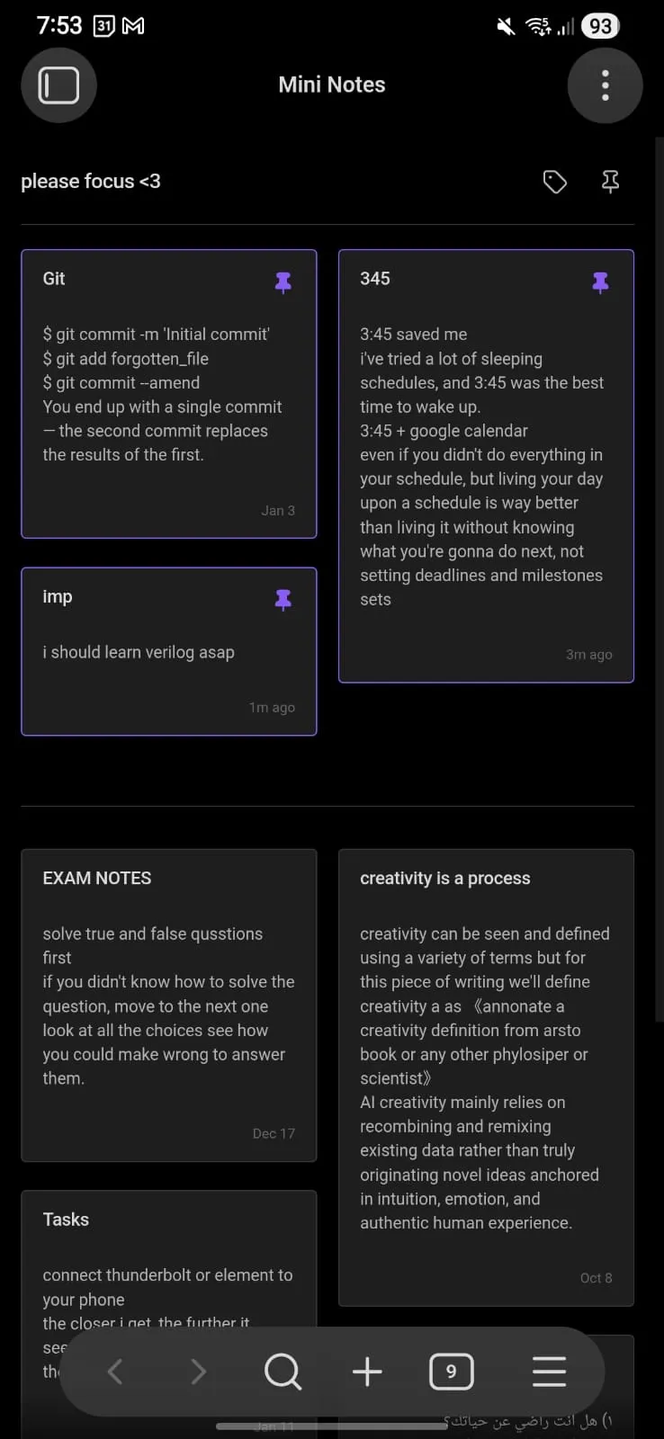 Mini Notes screenshot