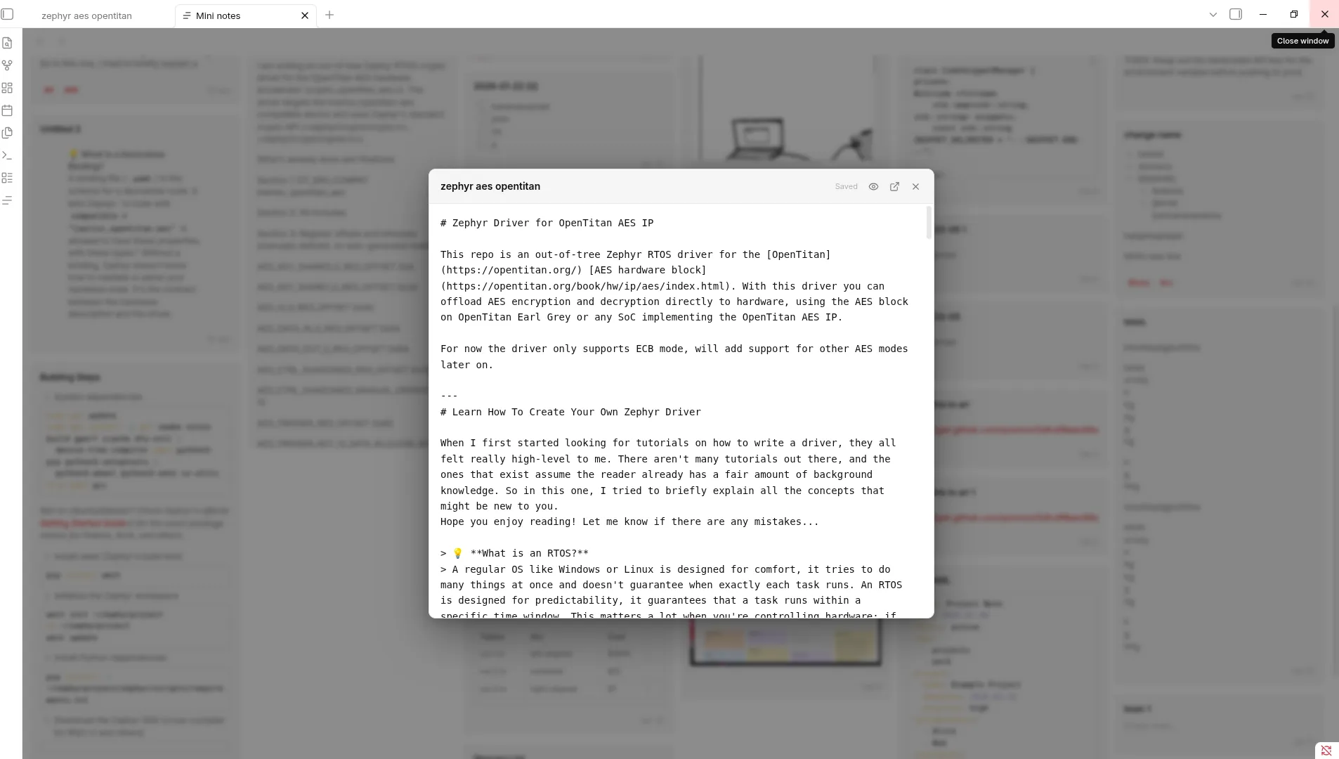 Mini Notes screenshot