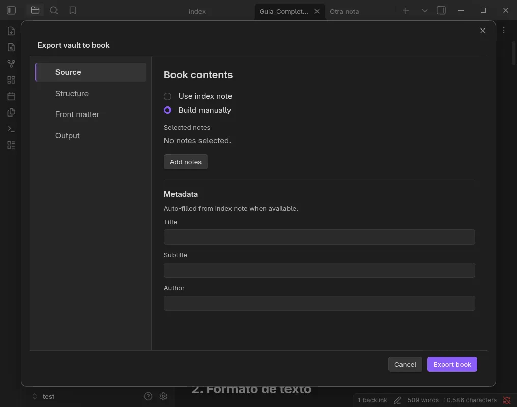 Document Export screenshot