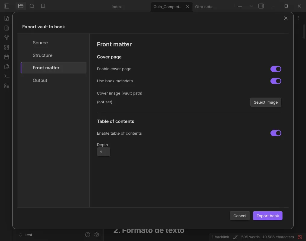 Document Export screenshot