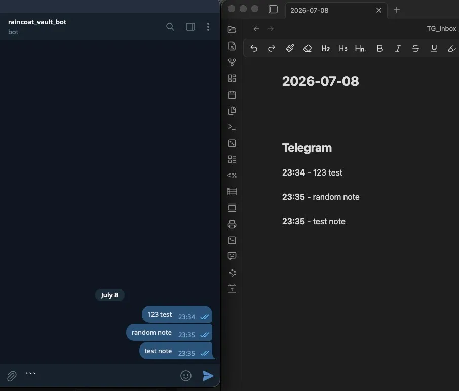Vault Telegram Bridge screenshot