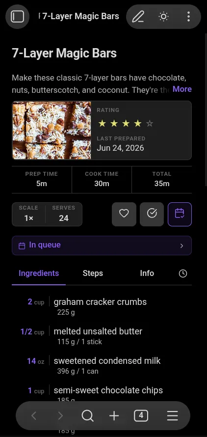 Recipe Box screenshot