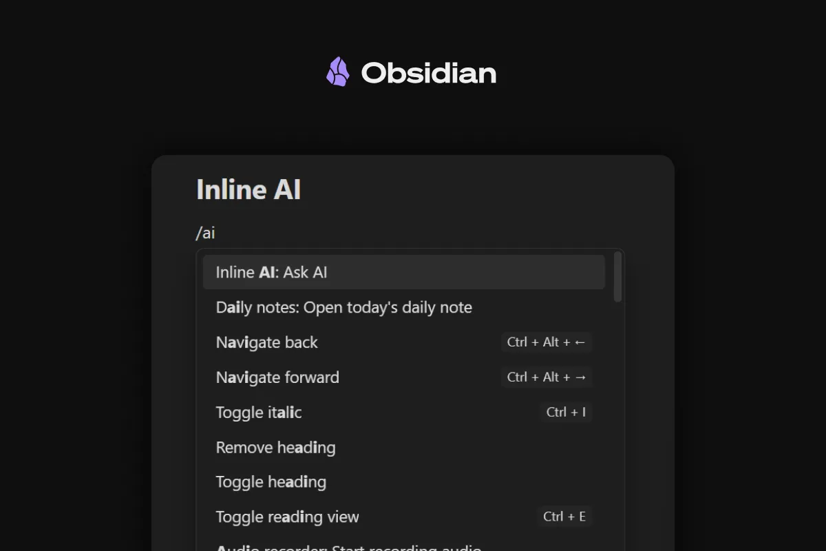 Inline AI screenshot