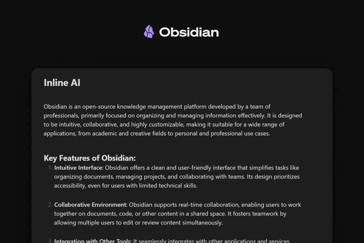 Inline AI screenshot