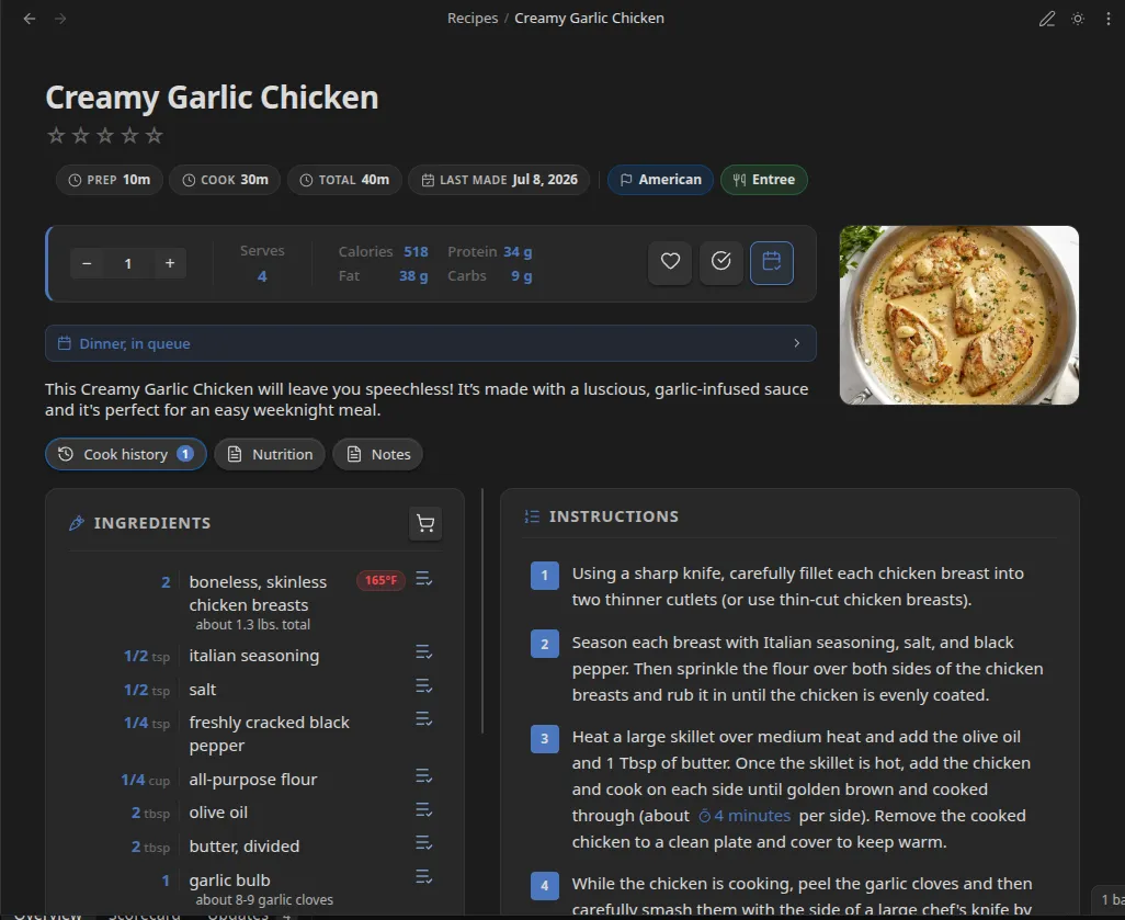 Recipe Box screenshot