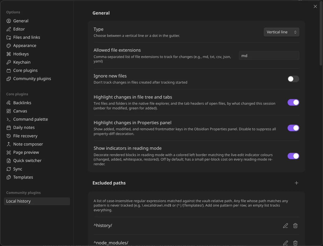 Local Version History screenshot