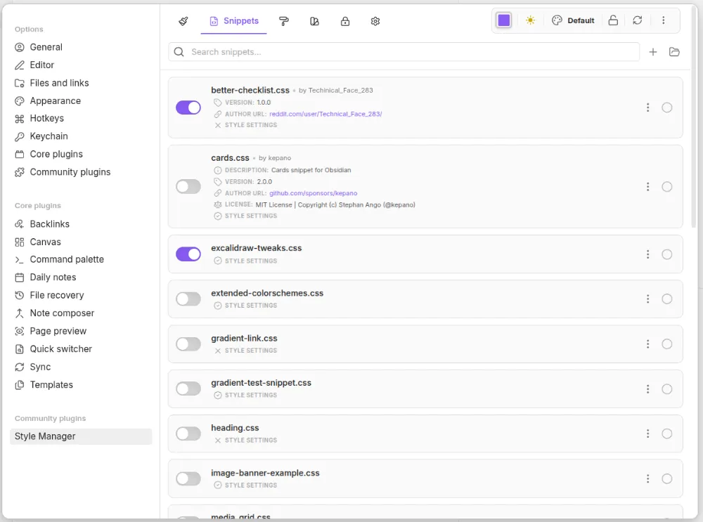 Style Manager screenshot