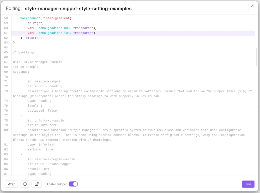 Style Manager screenshot