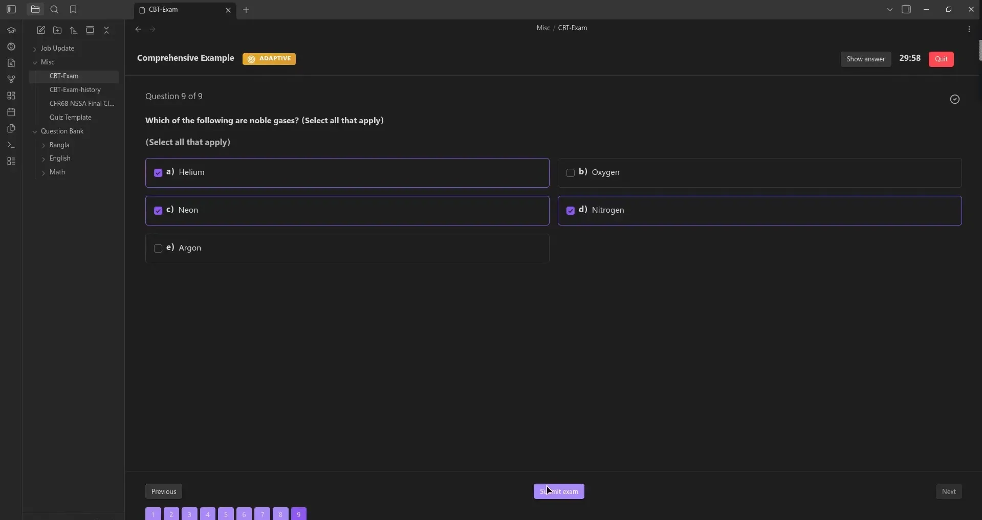CBT Exam Simulator screenshot