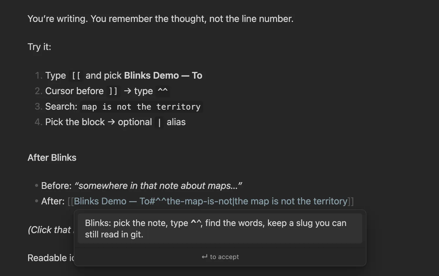 Blinks screenshot