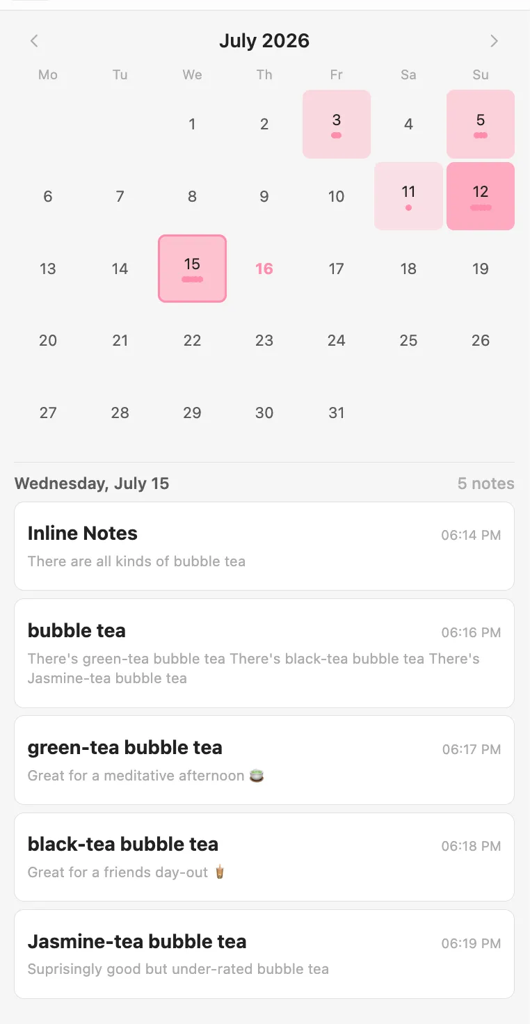 Note Diary screenshot