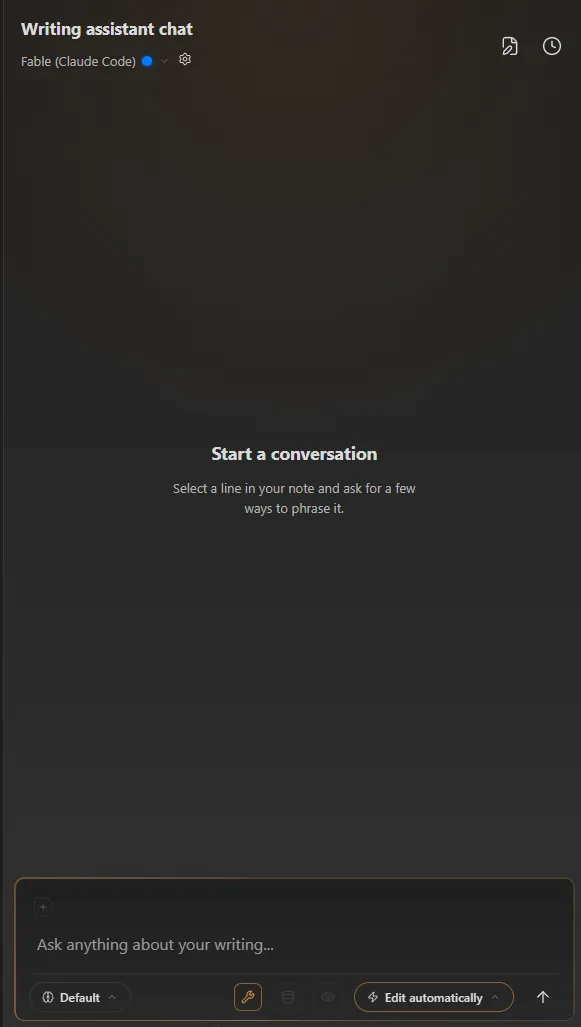 Writing Assistant Chat screenshot