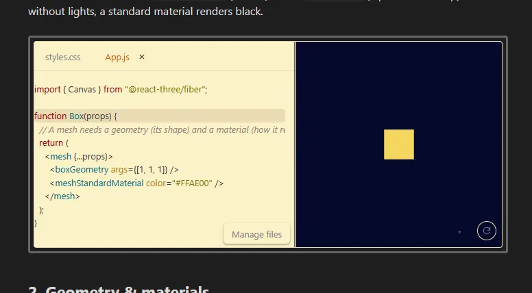 Code Playground screenshot