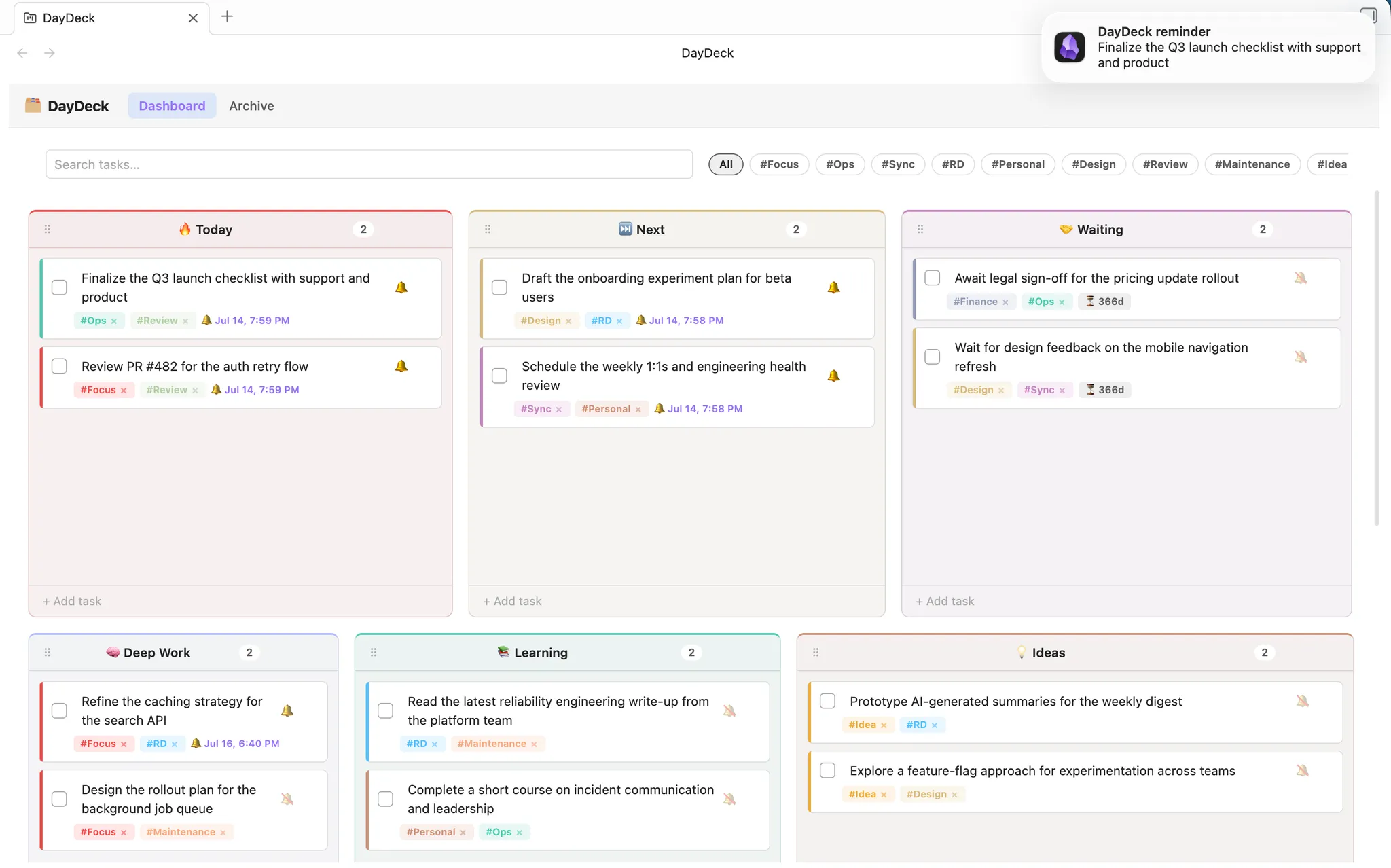 DayDeck screenshot