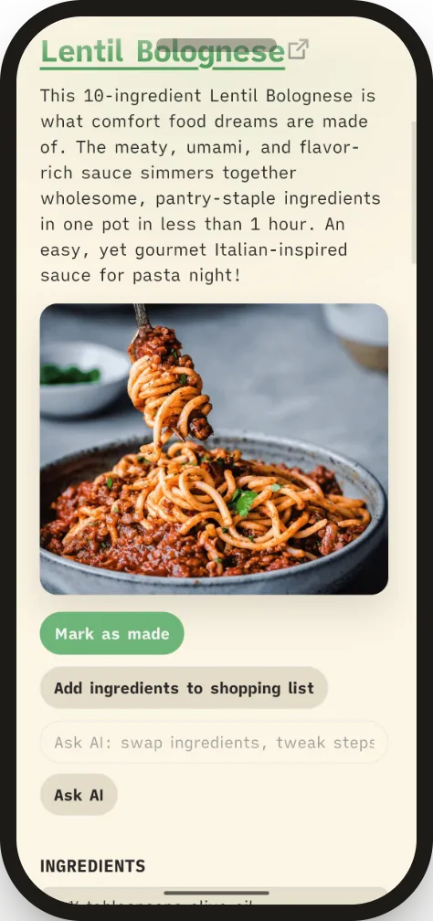Recipe Vault screenshot