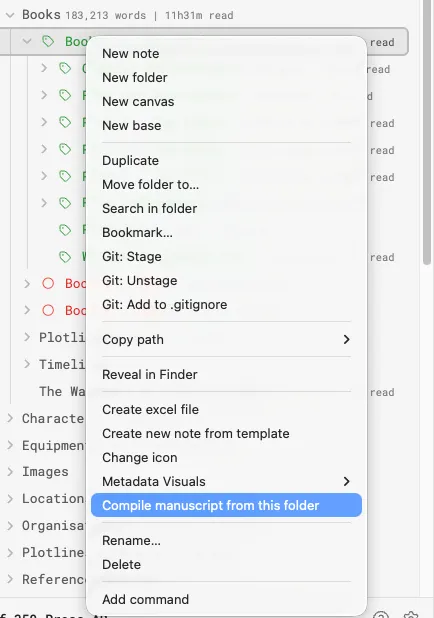 Manuscript Compiler screenshot