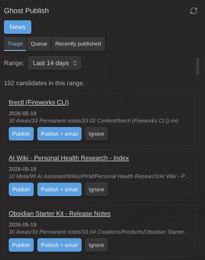 Ghost Publish screenshot