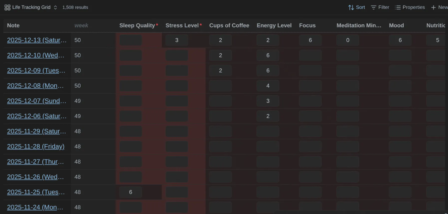 Life Tracker screenshot