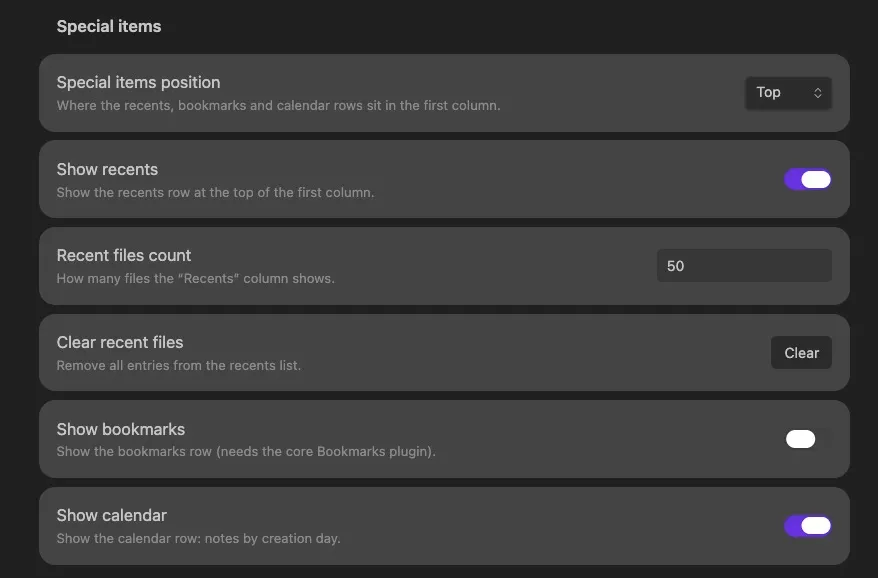 Column Explorer screenshot