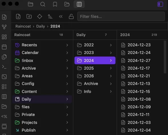 Column Explorer screenshot