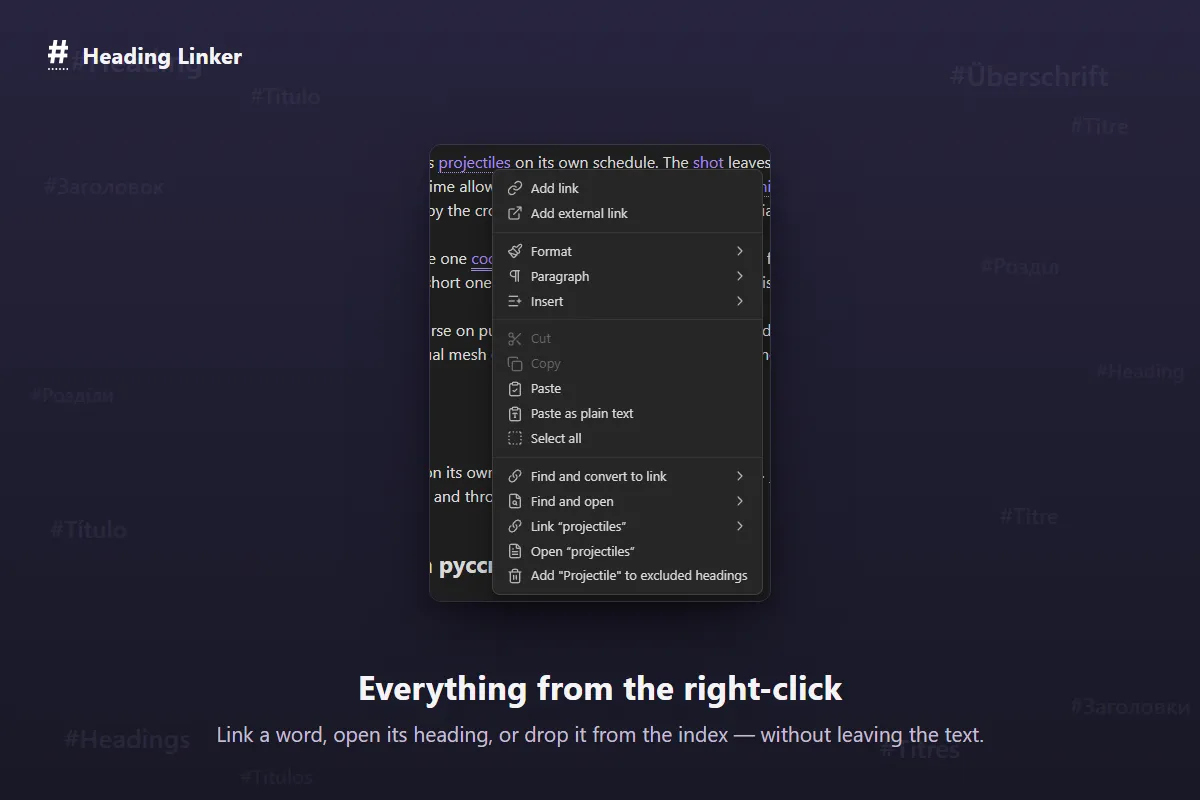 Heading Linker screenshot