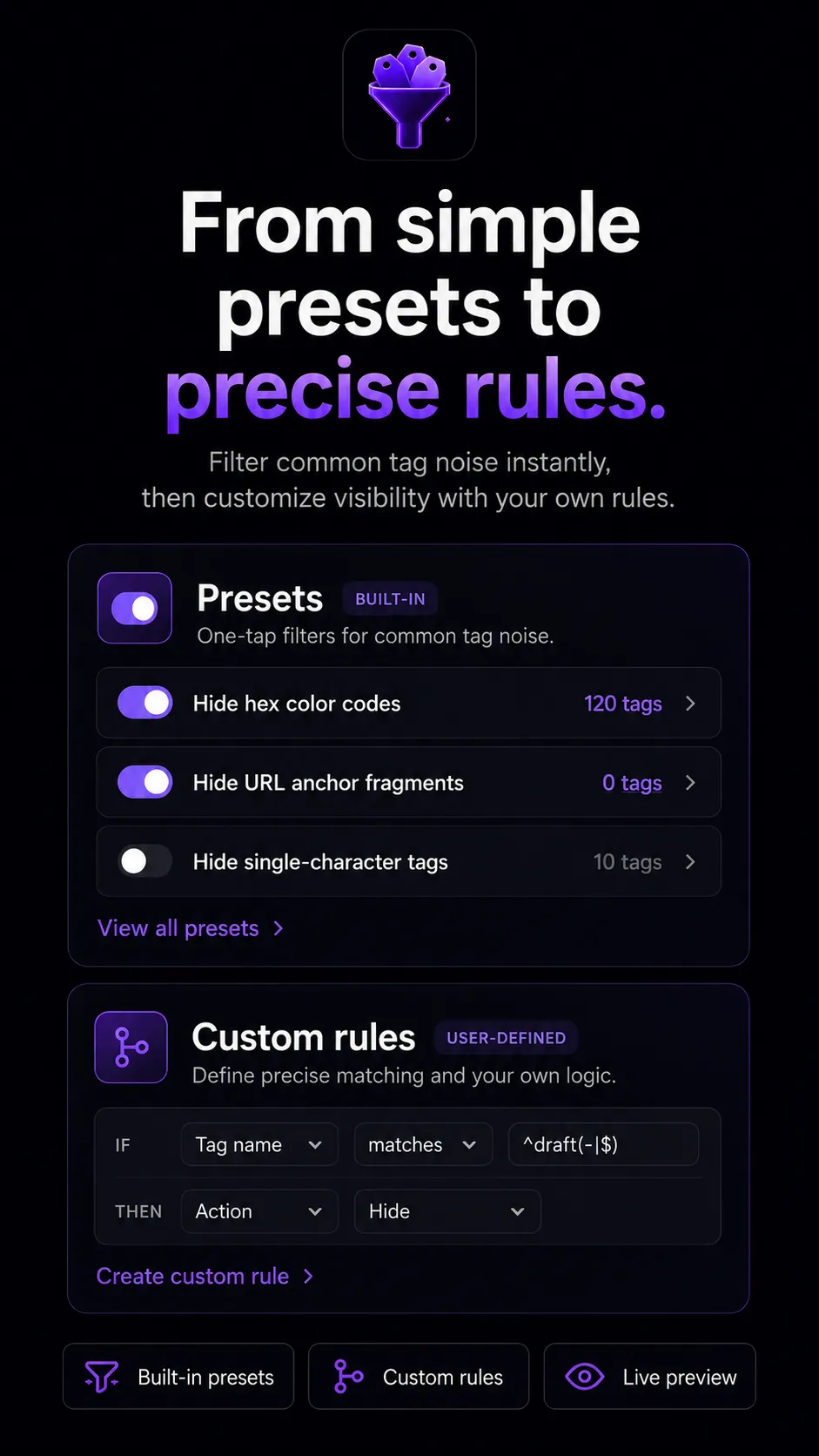 Tag Visibility screenshot