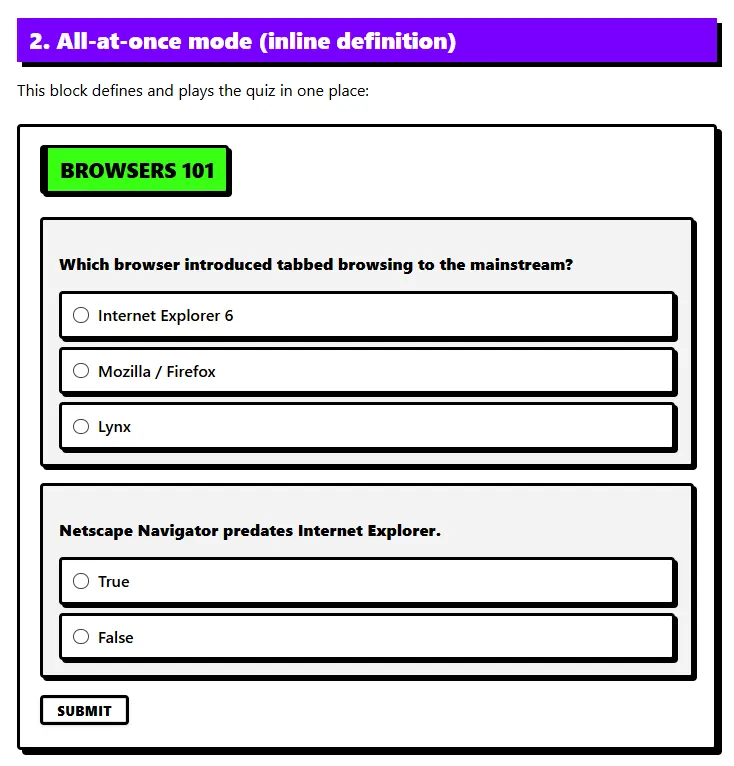 Quizzable screenshot