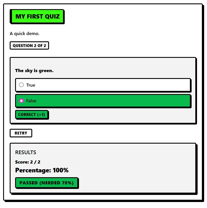 Quizzable screenshot