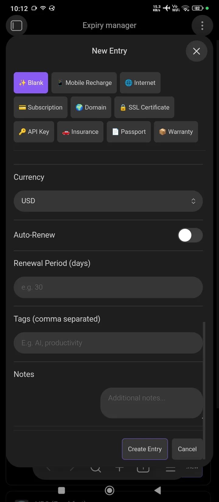 Expiry Manager screenshot