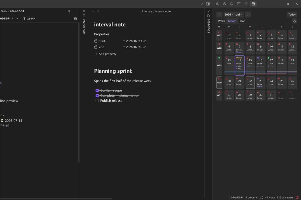 Chrono Notes Calendar screenshot