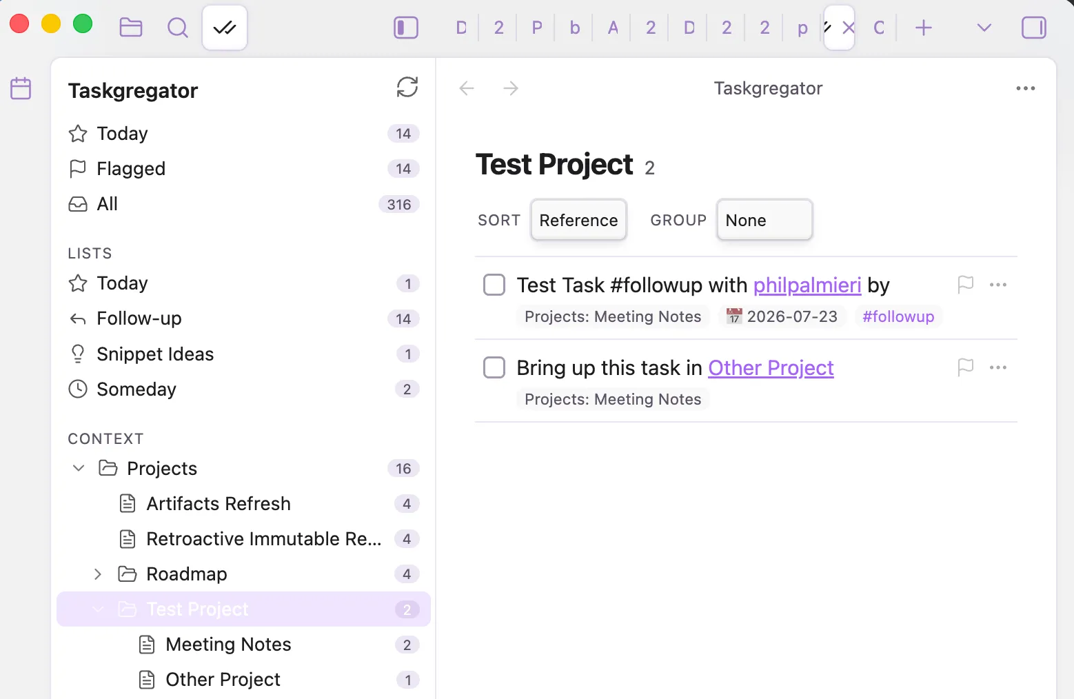 Taskgregator screenshot