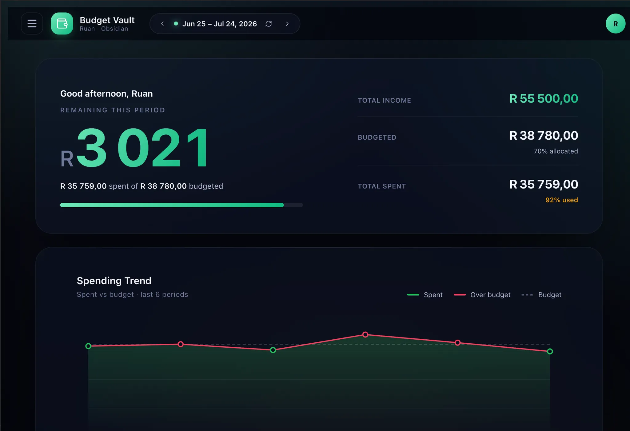 Budget Vault screenshot