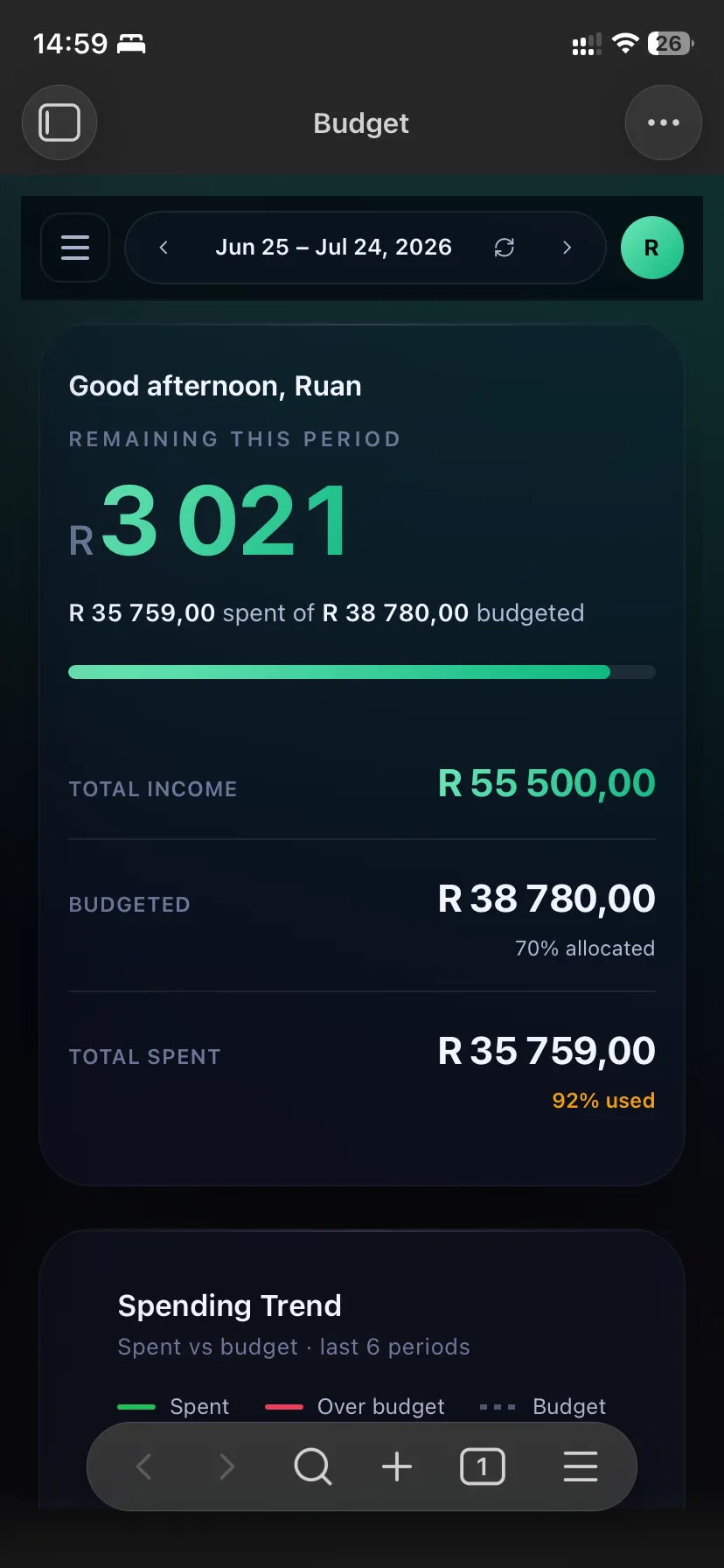 Budget Vault screenshot