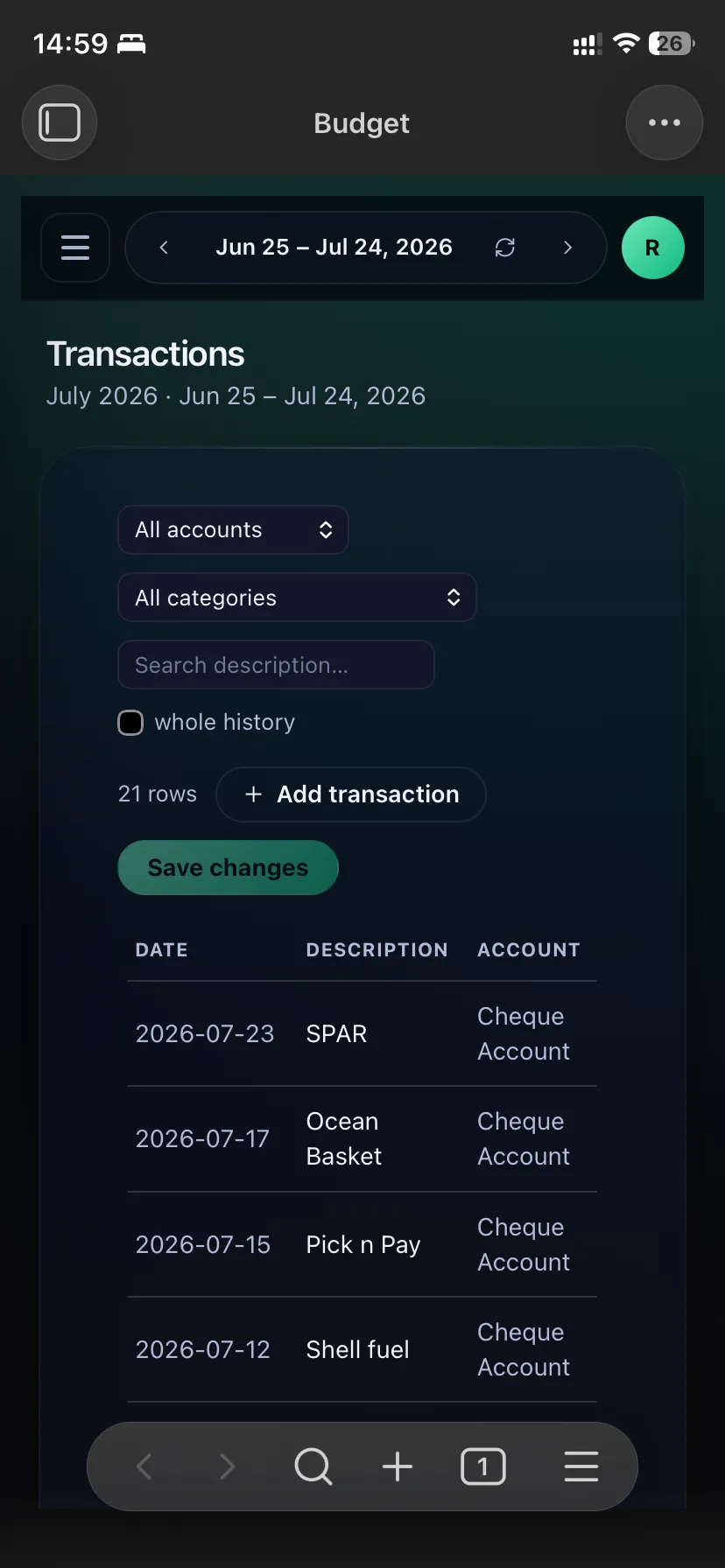 Budget Vault screenshot