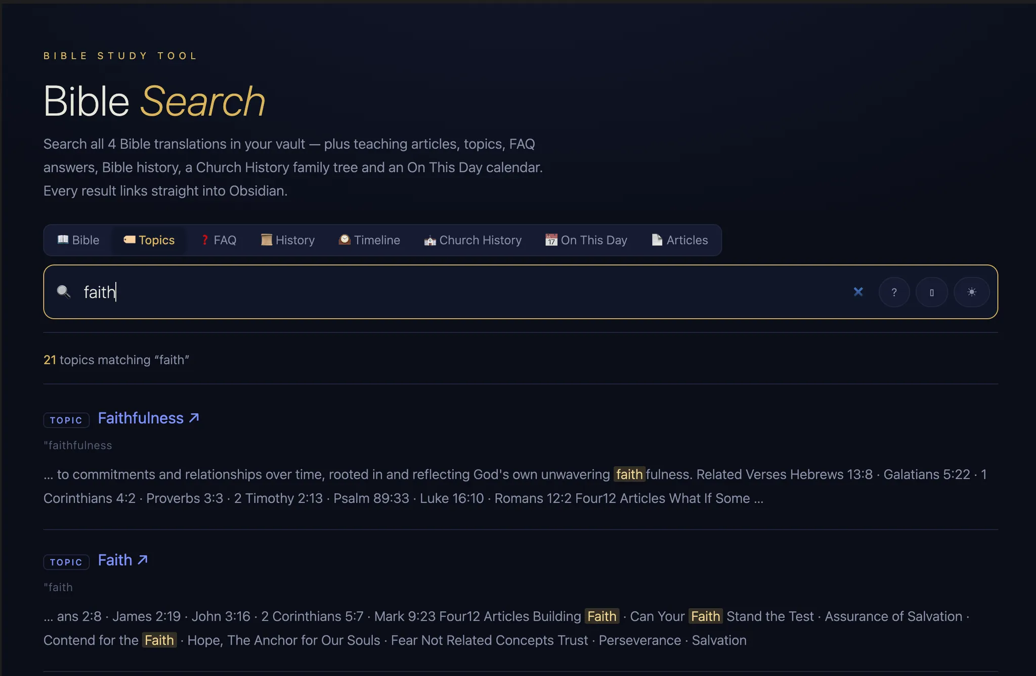 Bible Search screenshot