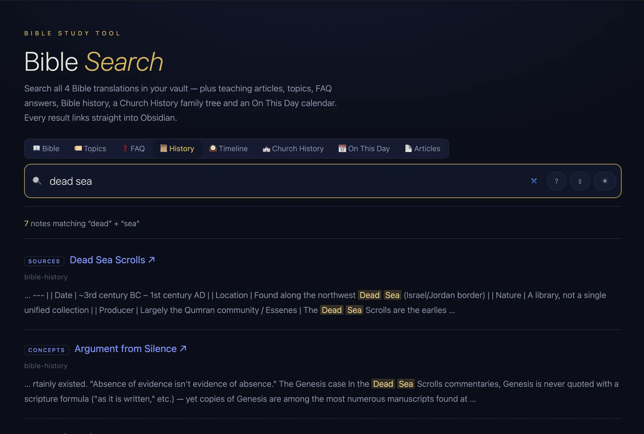 Bible Search screenshot
