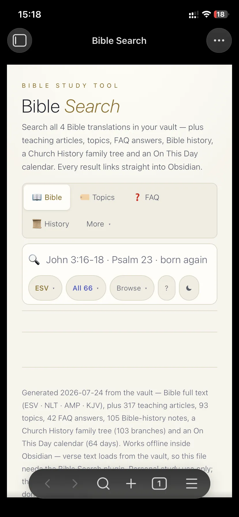 Bible Search screenshot